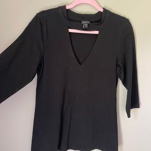 Torrid black long sleeve V neck blouse